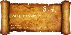 Baffy Atanáz névjegykártya